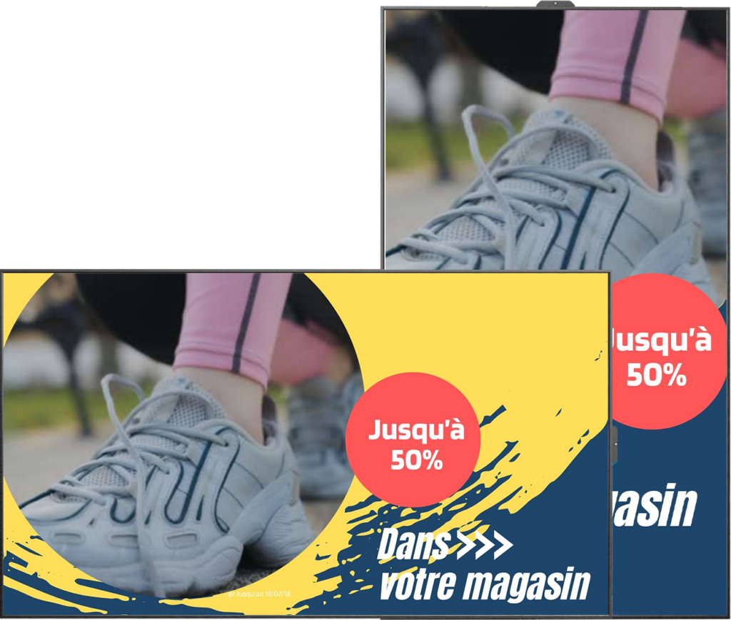 Écrans intérieurs vitrines 43 à 75 pouces